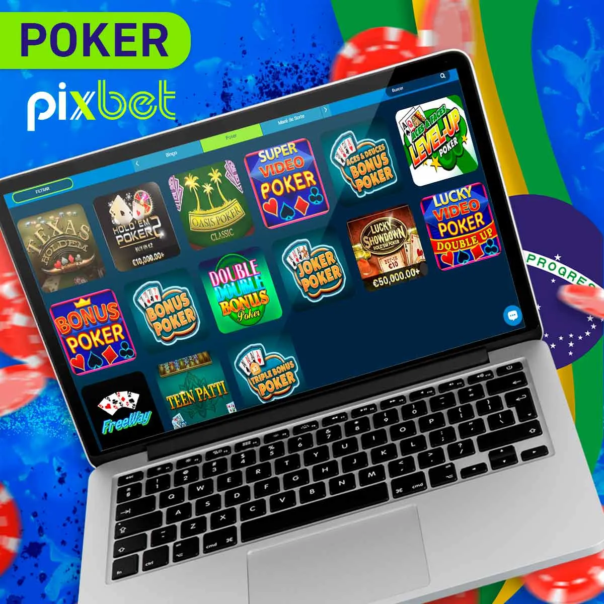 Jogo de cartas de póquer no cassino Pixbet