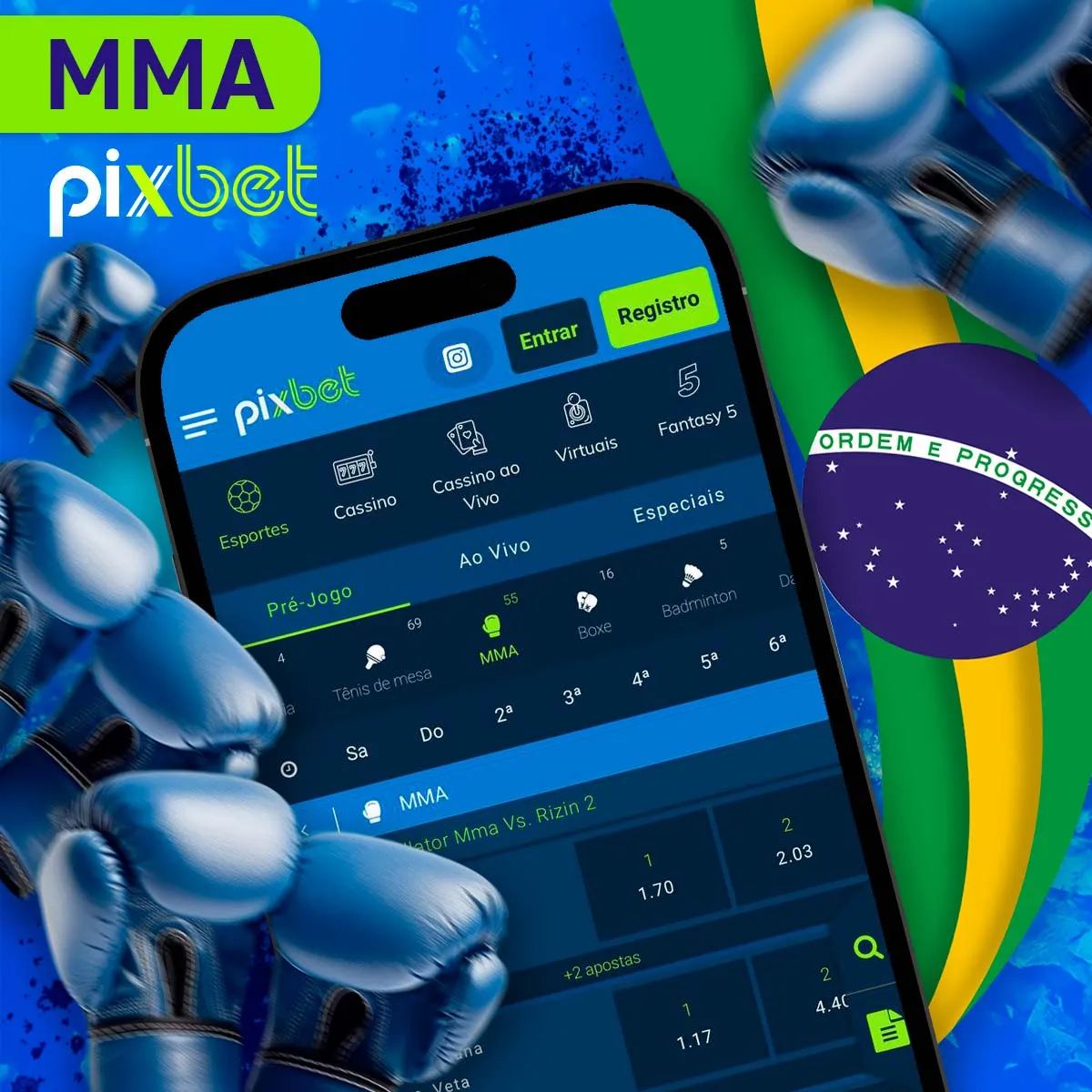 Apostas MMA na casa de apostas Pixbet no Brasil