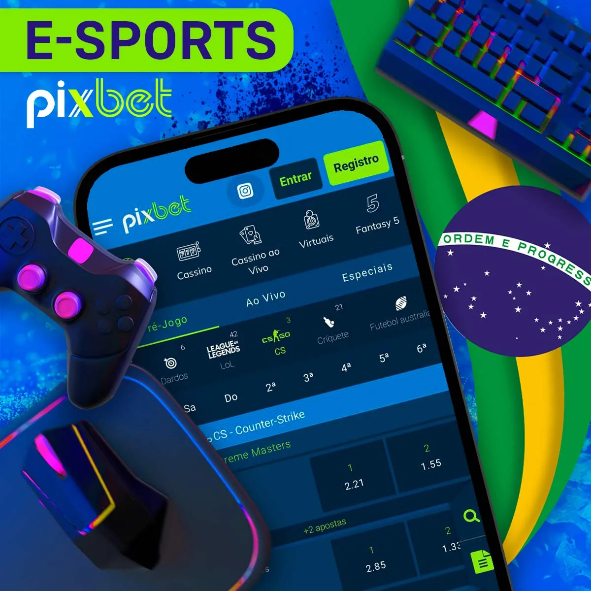 Apostar no cyber na casa de apostas Pixbet no Brasil