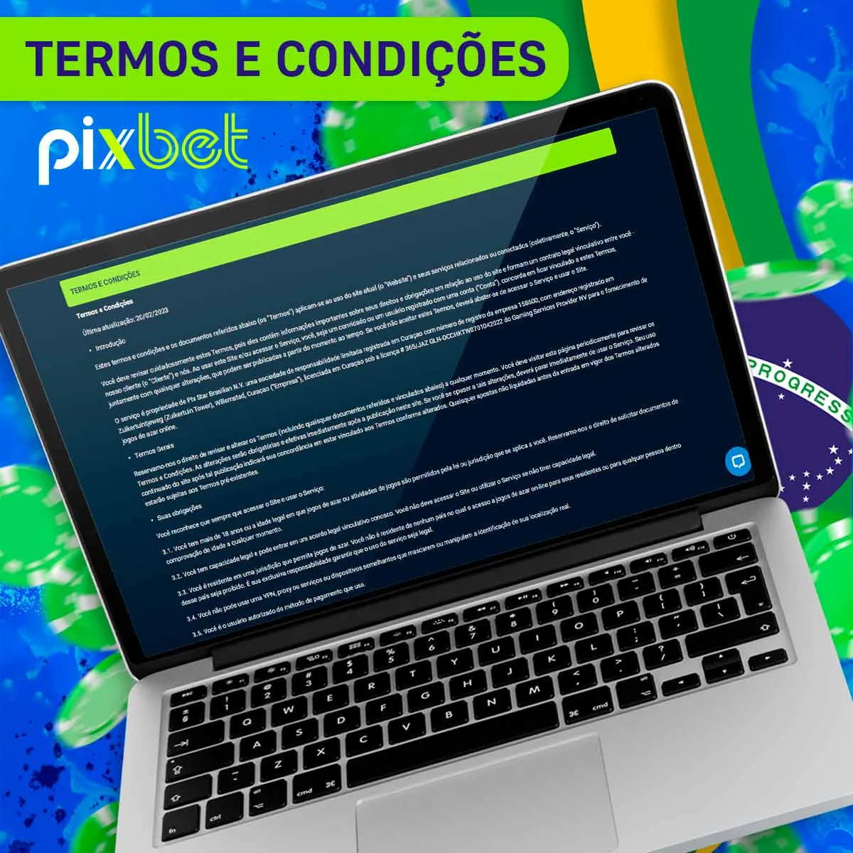 Termos e condições de casino na casa de apostas Pixbet no Brasil