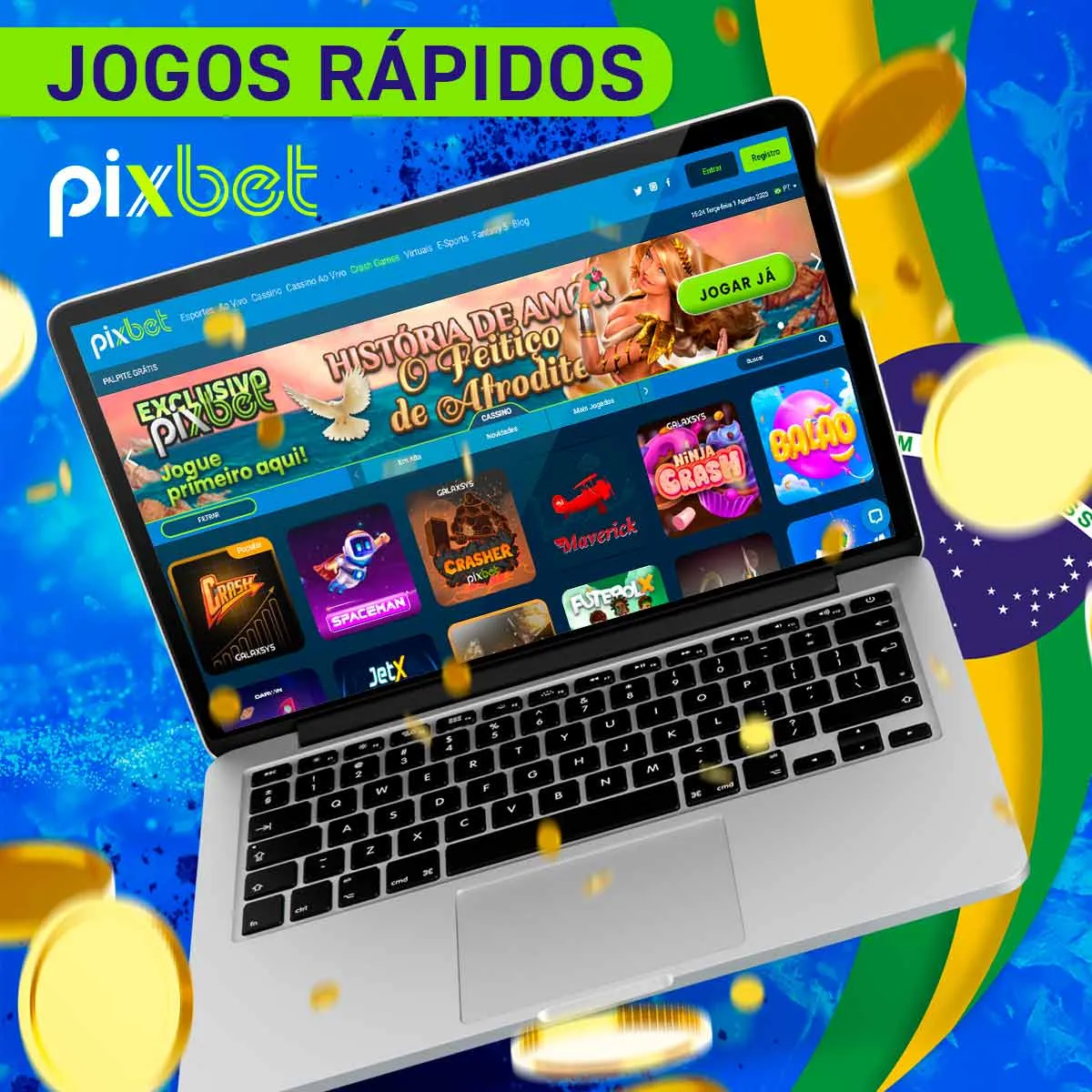 Jogos rápidos na casa de apostas Pixbet no Brasil