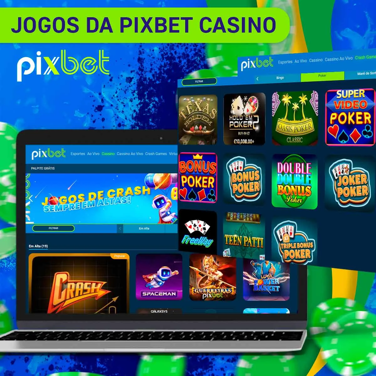 Uma escolha de jogos de casino na casa de apostas Pixbet no Brasil