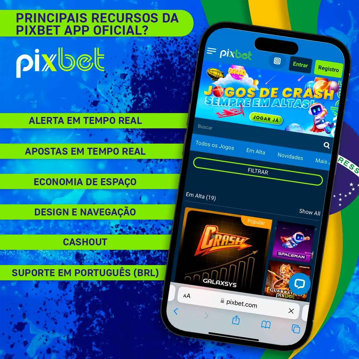 Principais características da aplicação oficial Pixbet?
