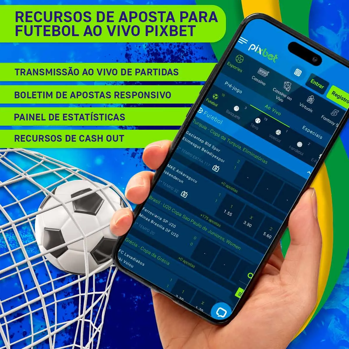 A casa de apostas, busca oferecer a melhor experiência para apostas em futebol ao vivo Pixbet.